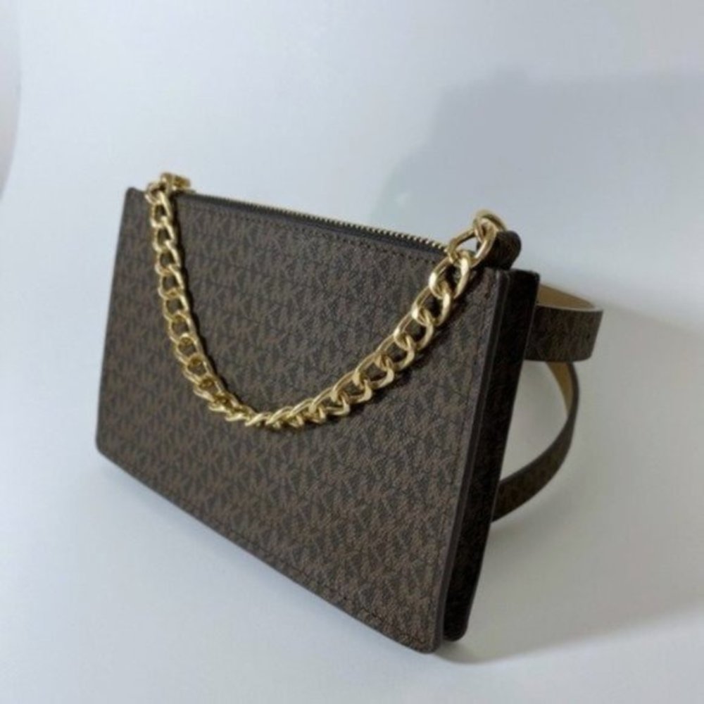 Michael Kors Chain Belt Wallet Bag Fanny Pack Waist bag size LARGE